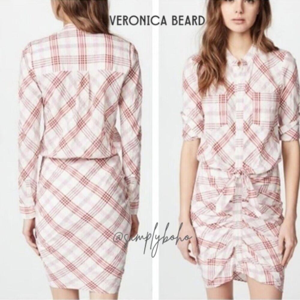 NEW without tags - Veronica Beard Della Gathered Plaid Dress Size 2
